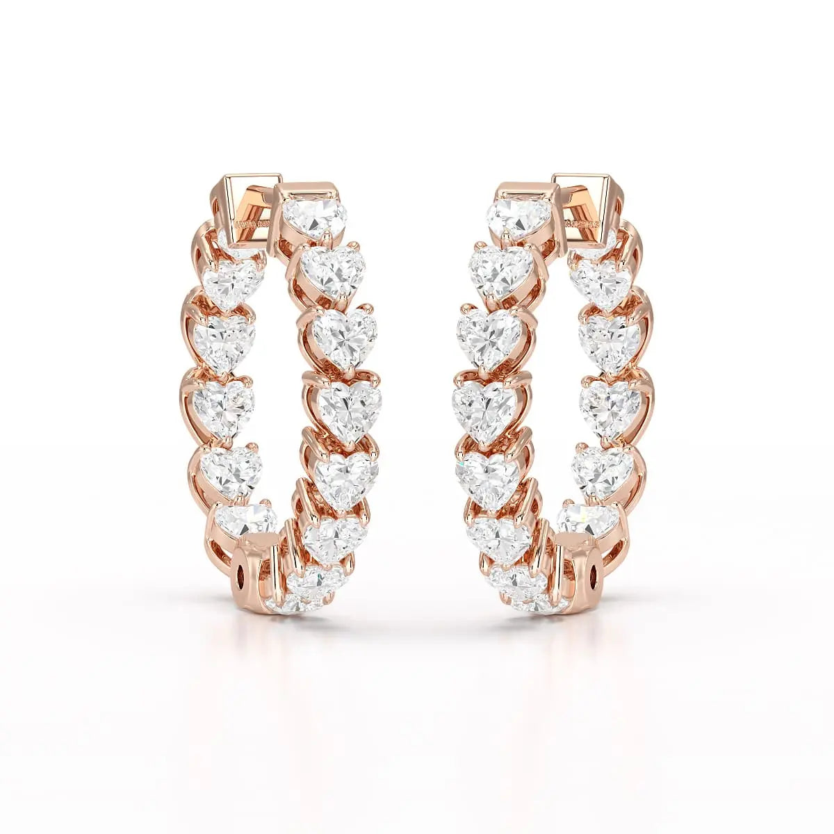 Heart Shaped Lab Grown Diamond Hoop Earrings