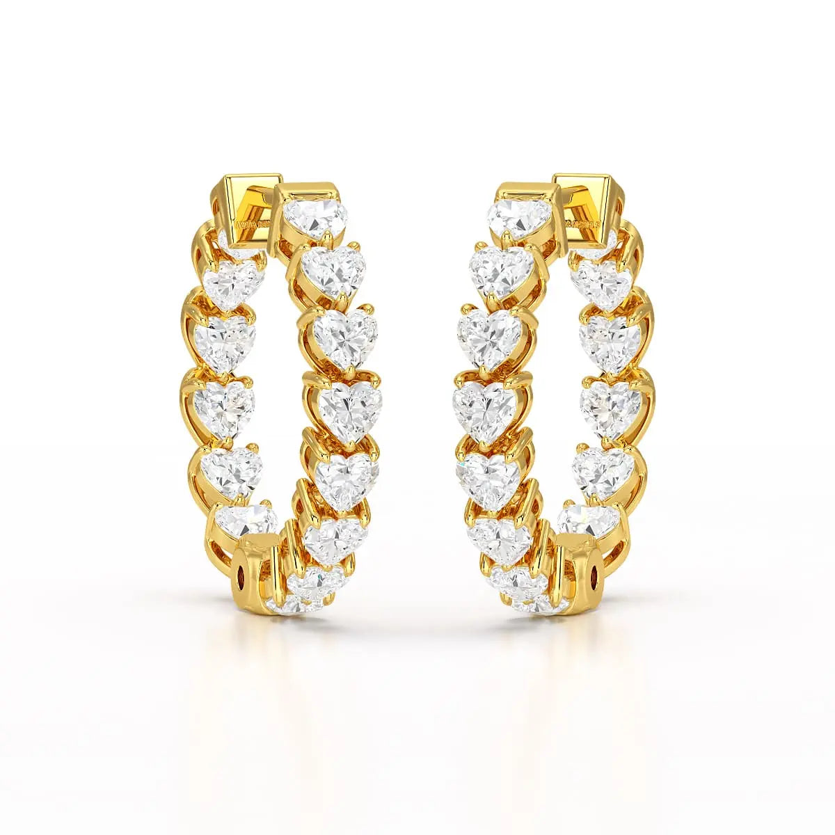Heart Shaped Lab Grown Diamond Hoop Earrings