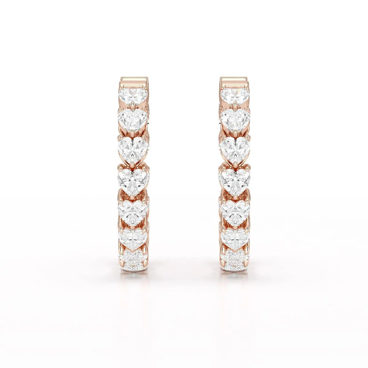 Heart Shaped Lab Grown Diamond Hoop Earrings