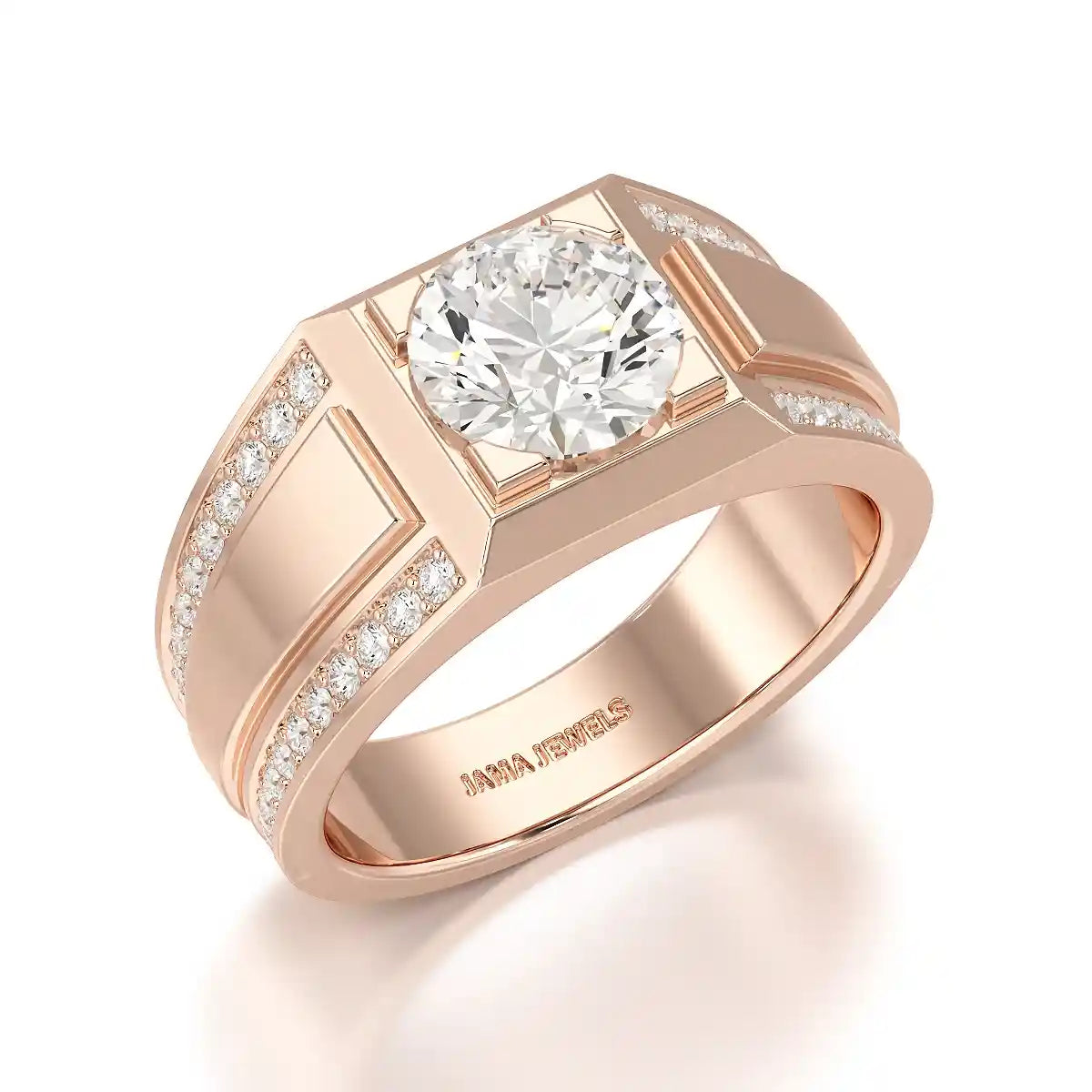2.42 CT Round Shape Lab Diamond Men's Ring