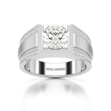 2.42 CT Round Shape Lab Diamond Men's Ring