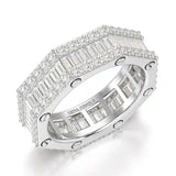 4.45 CT Baguette Cut Lab Diamond Men's Ring