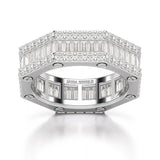 4.45 CT Baguette Cut Lab Diamond Men's Ring