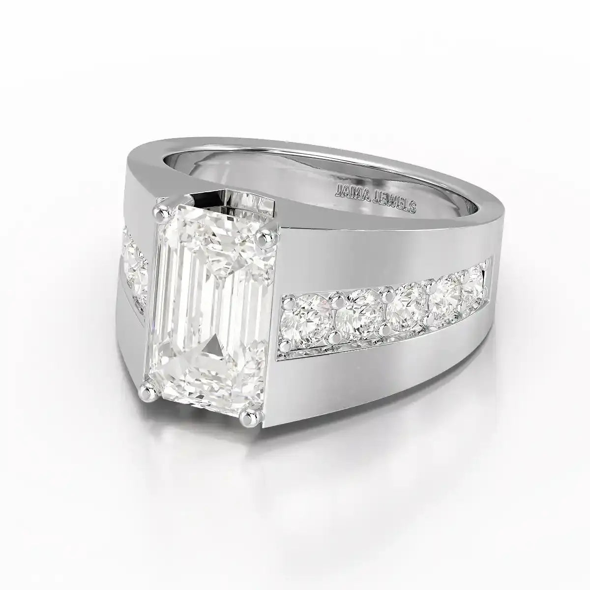 6 CT Emerald Cut Lab Diamond Men's Ring Jama Jewels