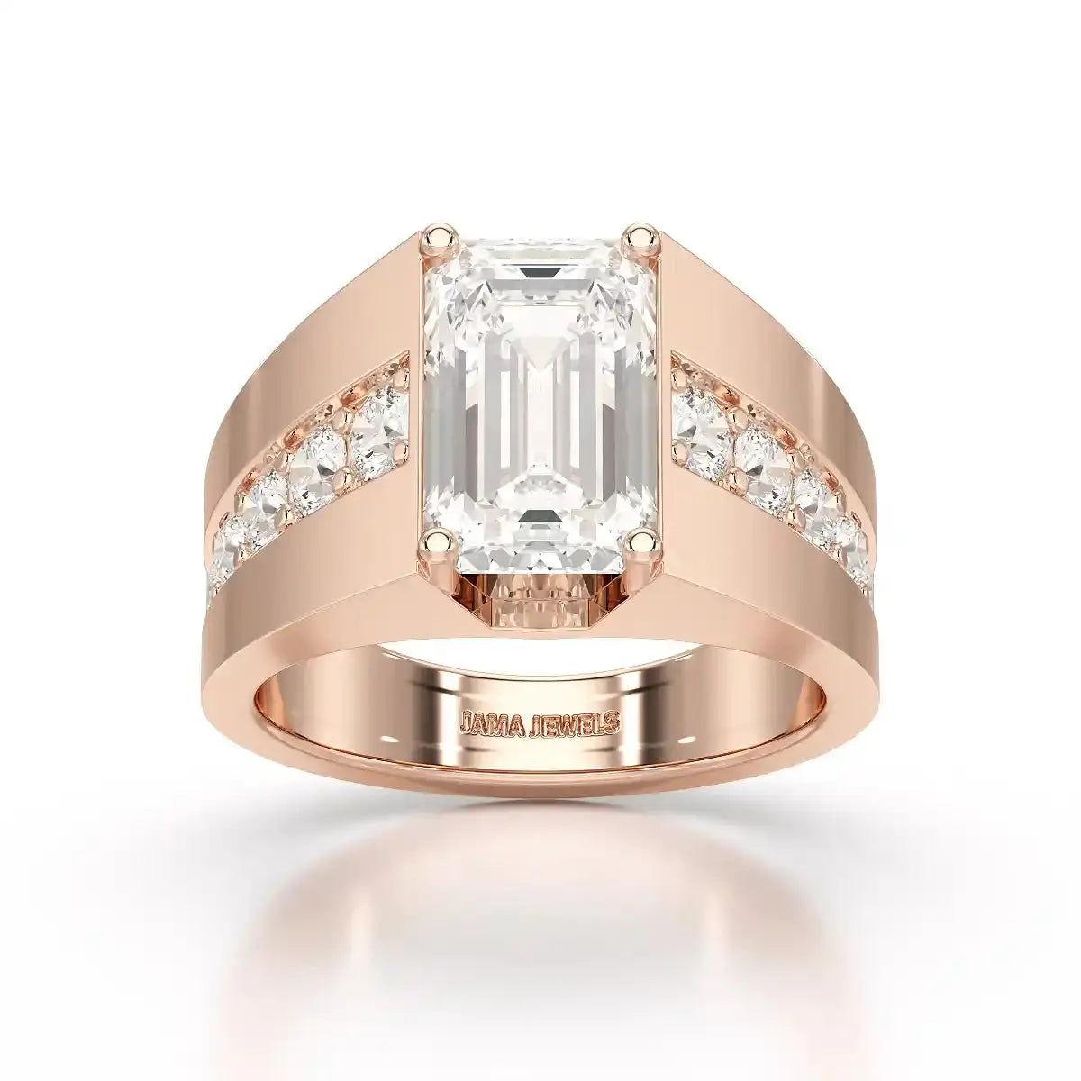 6 CT Emerald Cut Lab Diamond Men's Ring Jama Jewels