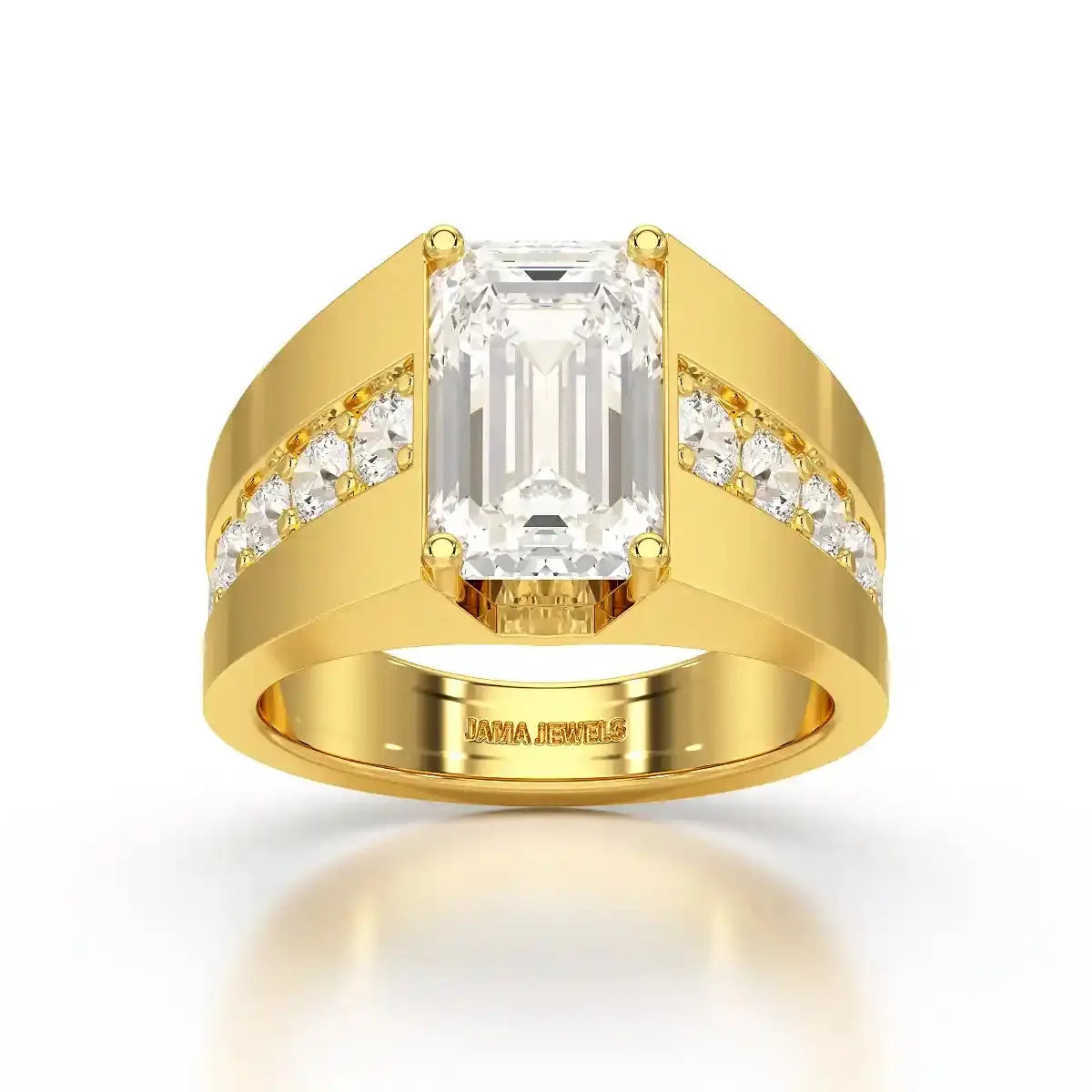 6 CT Emerald Cut Lab Diamond Men's Ring Jama Jewels