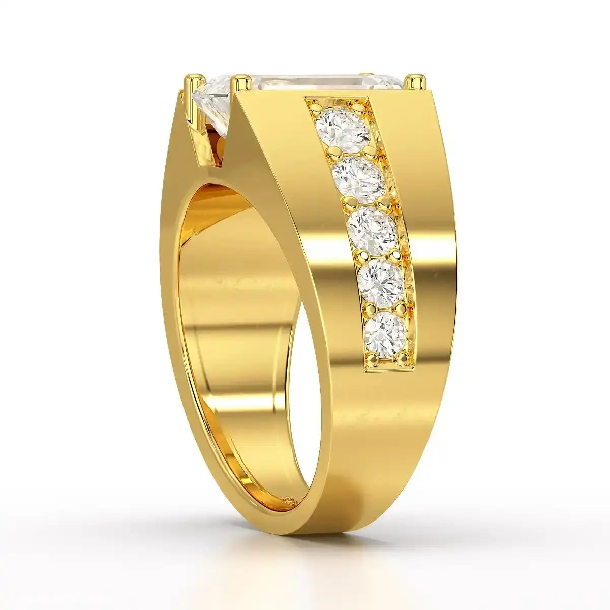 6 CT Emerald Cut Lab Diamond Men's Ring Jama Jewels