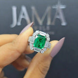 1.81 CT Lab Grown Baguette Shape Diamond Ring with Emerald Cut Gemstone(Ready for Delivery)