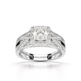 1.55 CT Cushion Cut Layered Halo Lab Diamond Ring