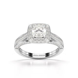 1.53 CT Cushion Cut Halo Lab Diamond Ring