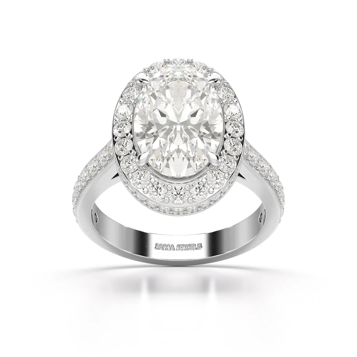 6.47 CT Oval Cut Hidden Halo Lab Diamond Ring