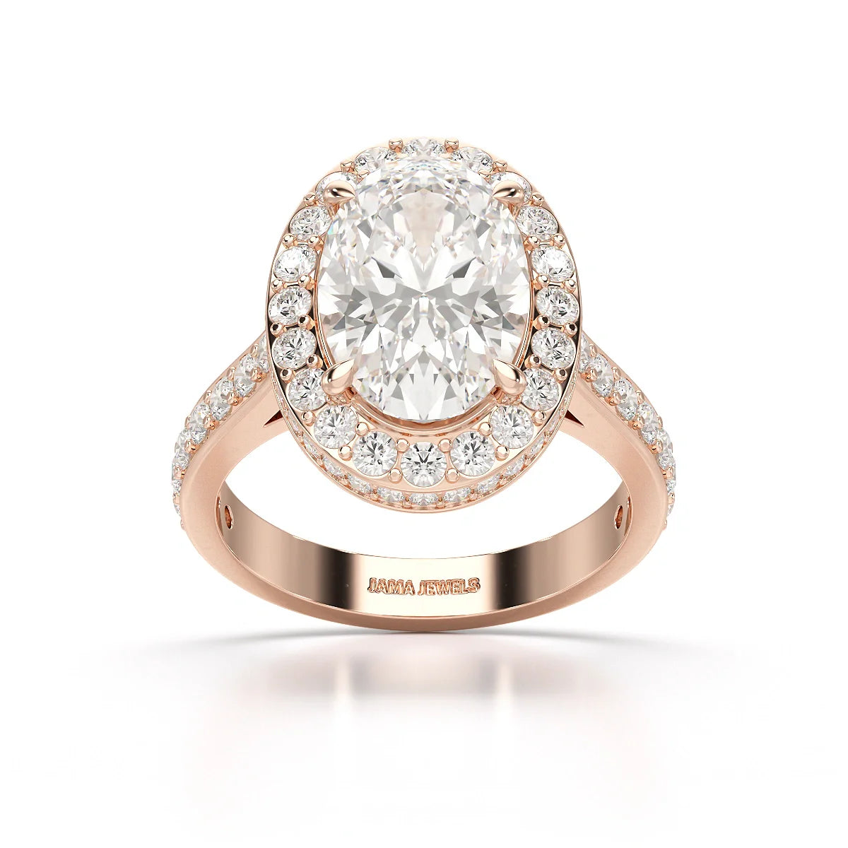 6.47 CT Oval Cut Hidden Halo Lab Diamond Ring
