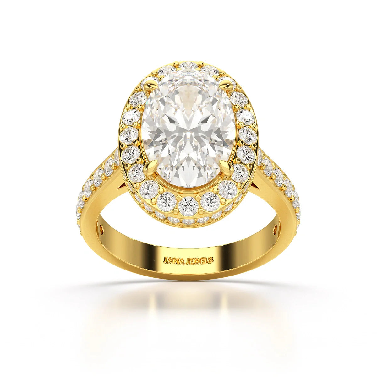 6.47 CT Oval Cut Hidden Halo Lab Diamond Ring