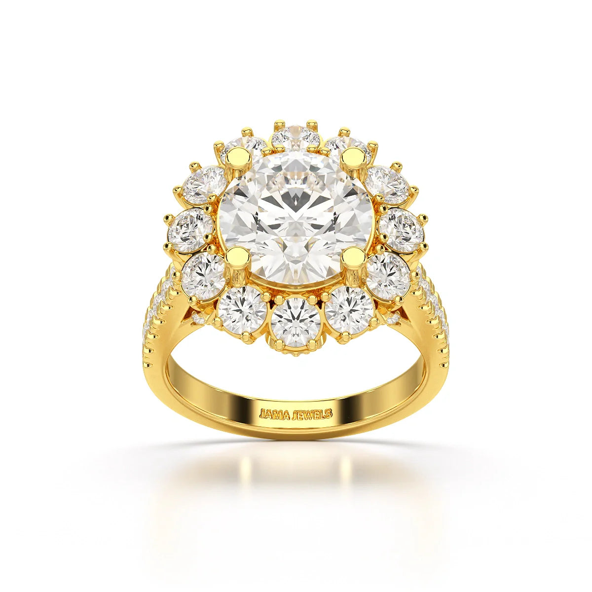 3.61 CT Round Cut Hidden Halo Lab Diamond Ring