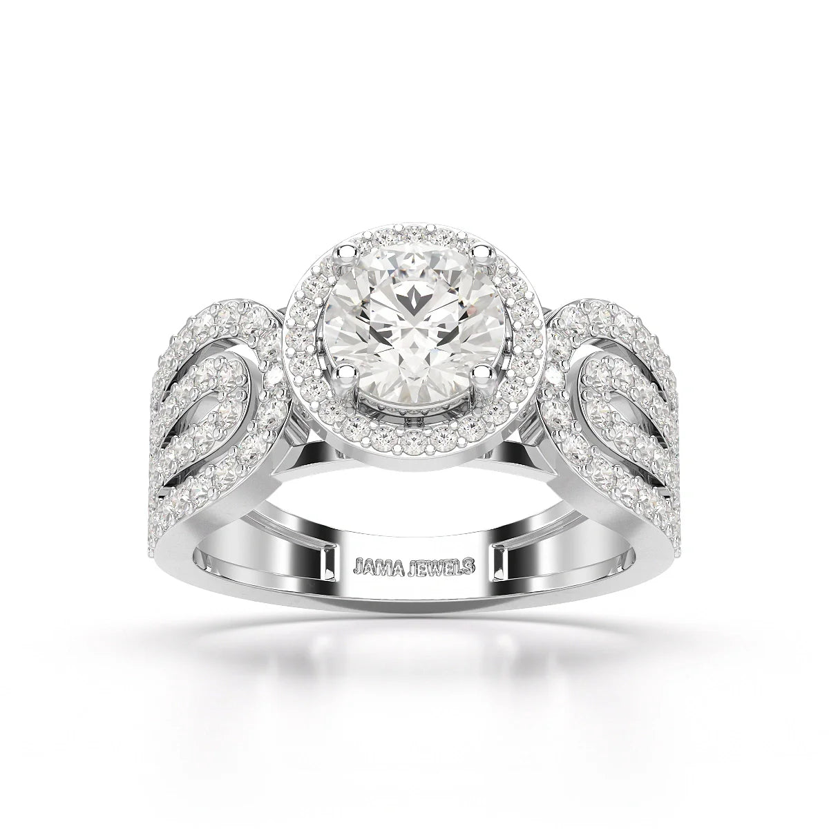 1.72 CT Halo Round Cut Lab Diamond Ring