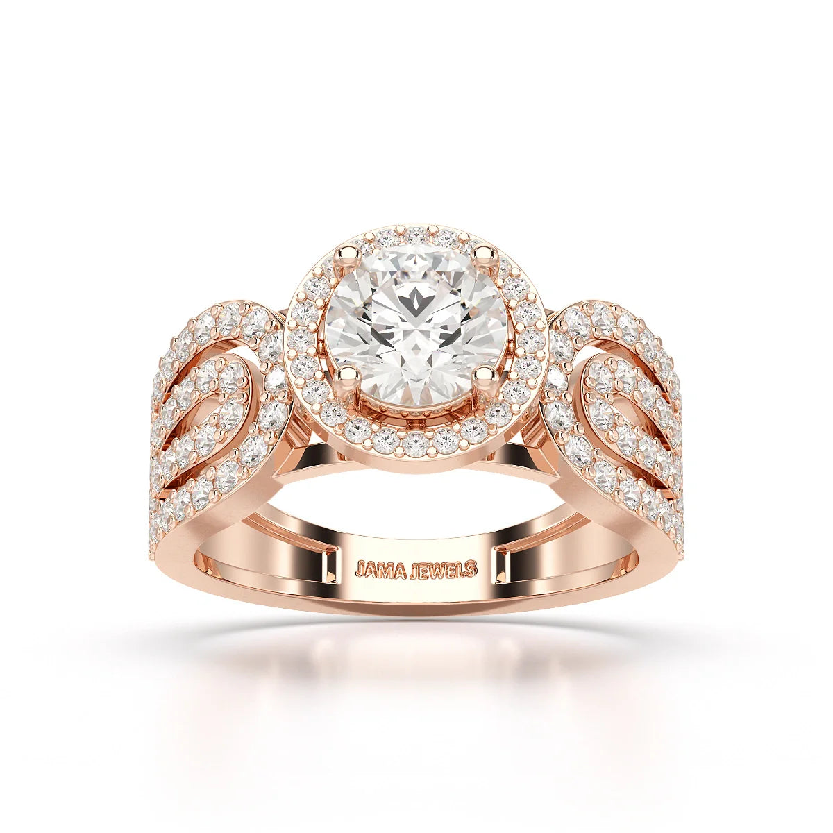 1.72 CT Halo Round Cut Lab Diamond Ring