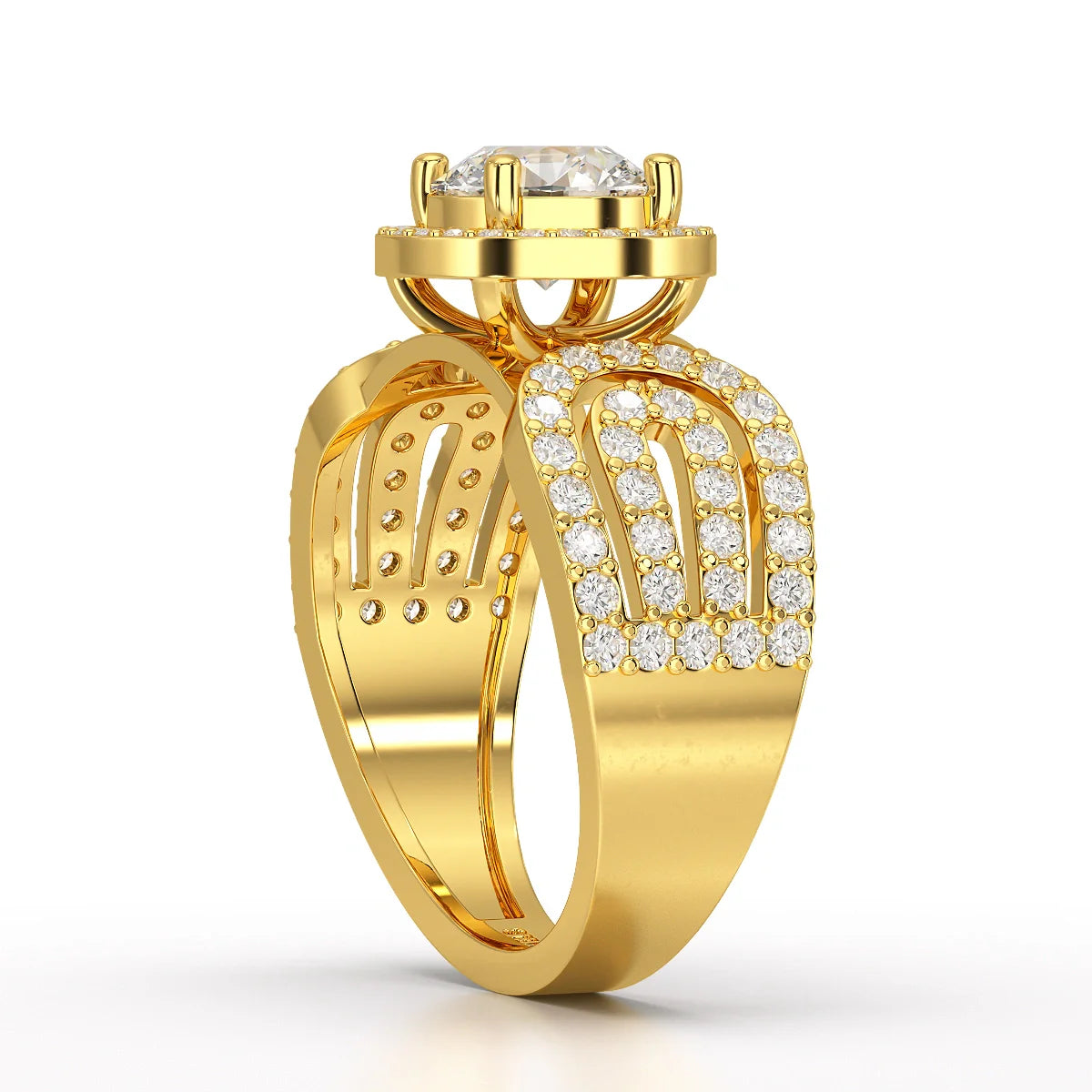 1.72 CT Halo Round Cut Lab Diamond Ring