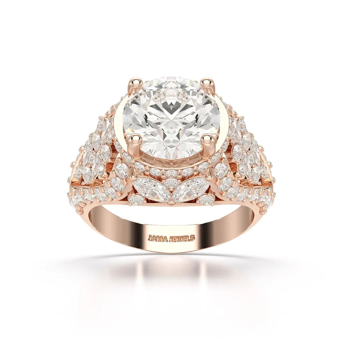4.16 CT Round Cut Halo Engagement Lab Diamond Ring