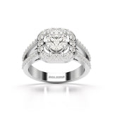 1.72 CT Round Cut Halo Lab Diamond Ring