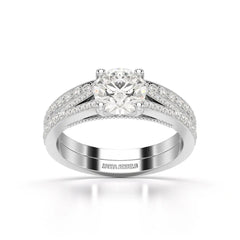 1.45 CT Round Cut Layered Lab Diamond Ring