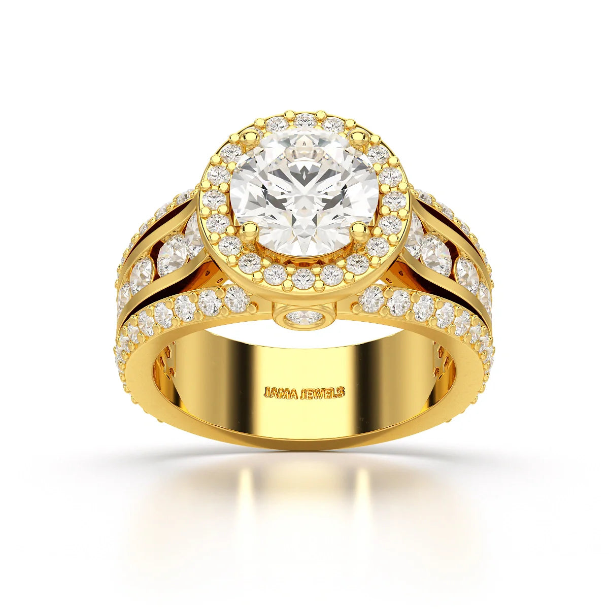 3.68 CT Round Cut Halo Lab Diamond Ring