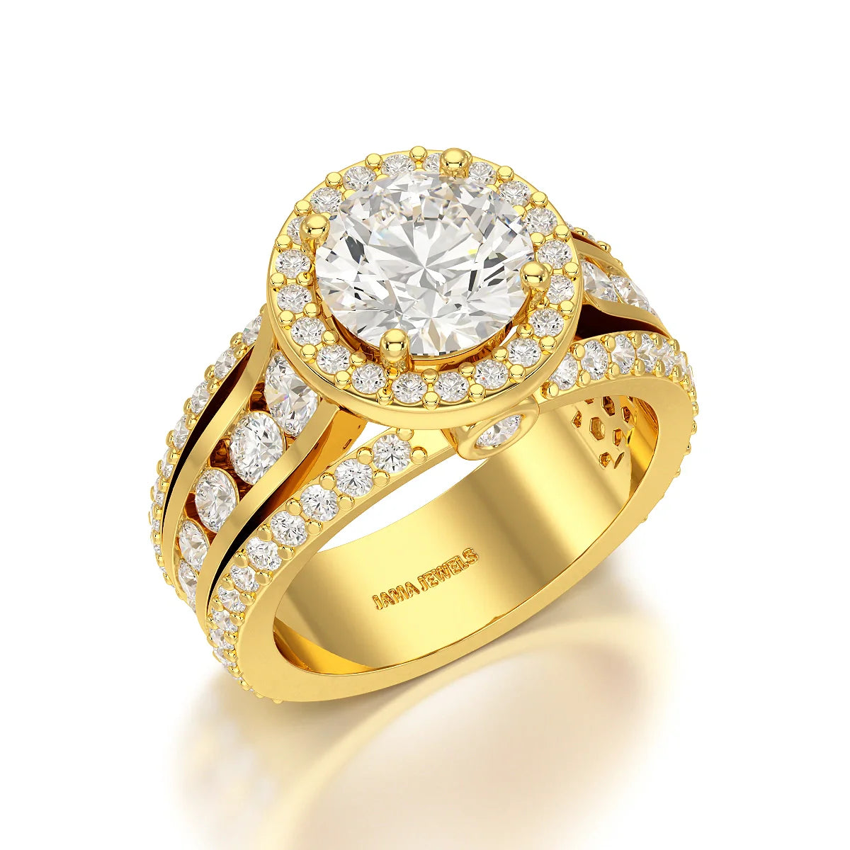 3.68 CT Round Cut Halo Lab Diamond Ring
