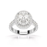 3.48 CT Oval Cut Halo Lab Diamond Ring