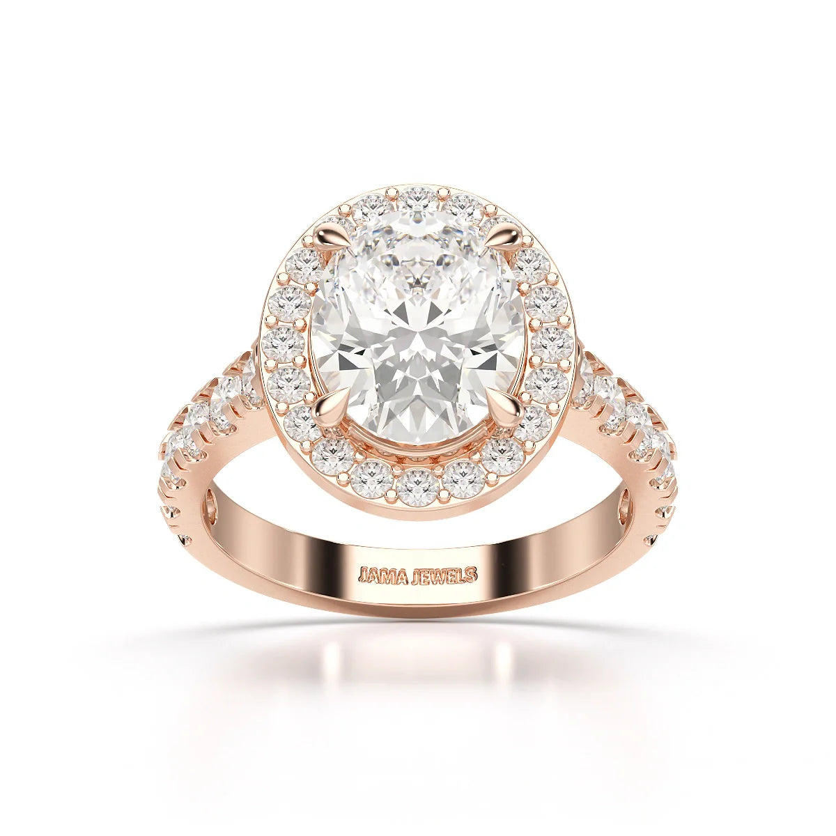 3.48 CT Oval Cut Halo Lab Diamond Ring