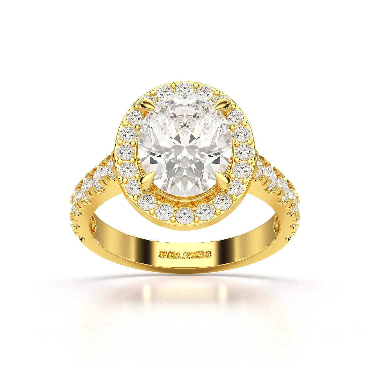 3.48 CT Oval Cut Halo Lab Diamond Ring