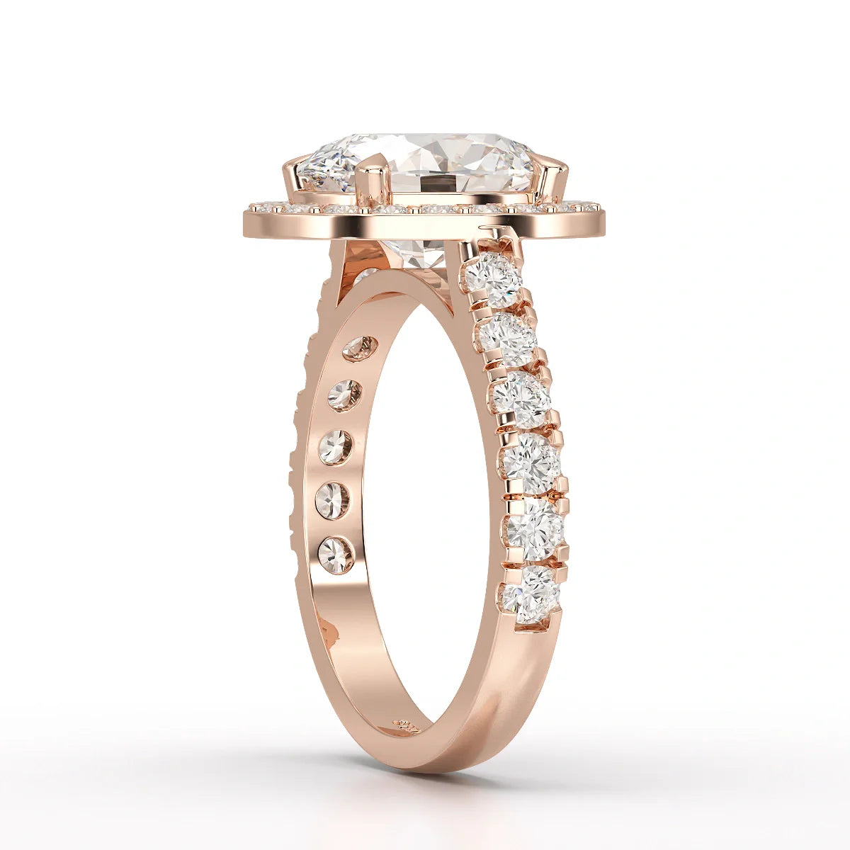 3.48 CT Oval Cut Halo Lab Diamond Ring
