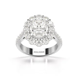 4 CT Oval Cut Halo Lab Diamond Ring