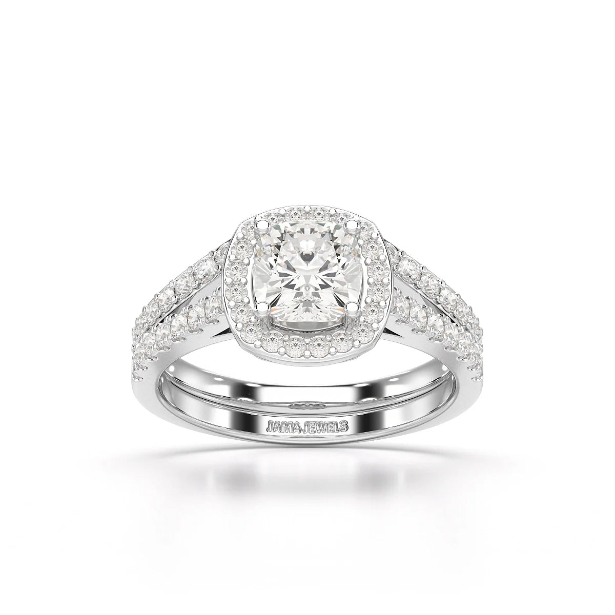 1.77 CT Cushion Cut Halo Layered Lab Diamond Ring