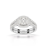 1.77 CT Cushion Cut Halo Layered Lab Diamond Ring