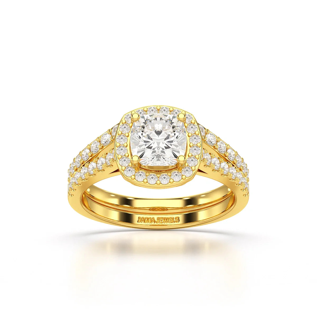 1.77 CT Cushion Cut Halo Layered Lab Diamond Ring