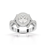 1.9 CT Round Cut Solitaire Halo Lab Diamond Ring