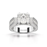 3.37 CT Cushion Cut Solitaire Halo Lab Diamond Ring