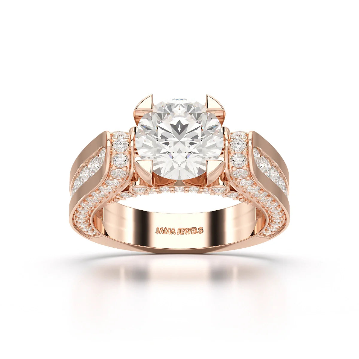 3.37 CT Cushion Cut Solitaire Halo Lab Diamond Ring