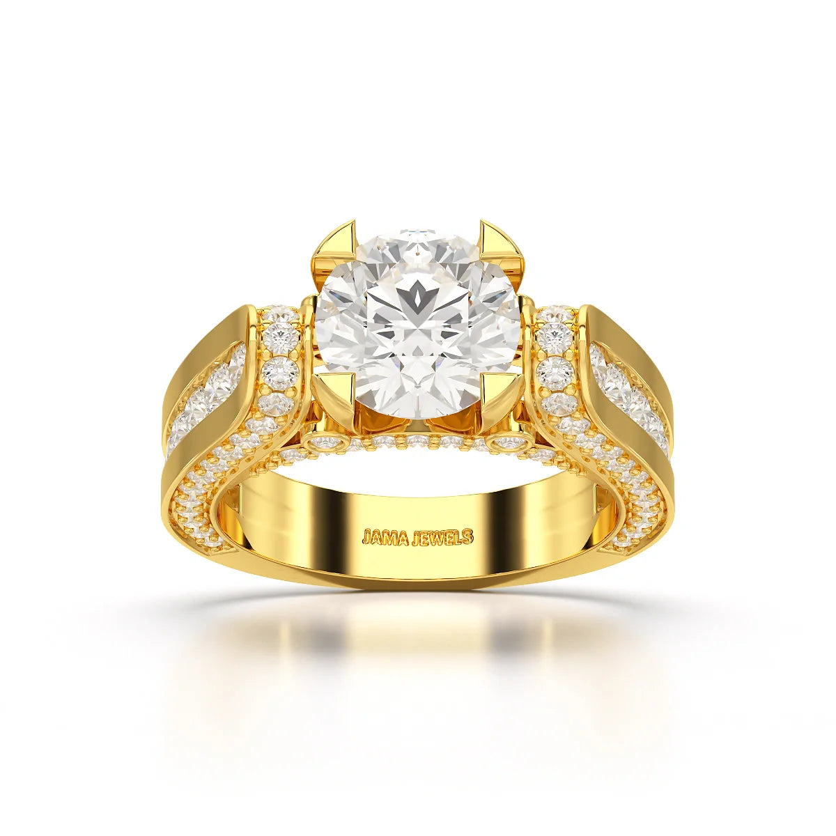 3.37 CT Cushion Cut Solitaire Halo Lab Diamond Ring