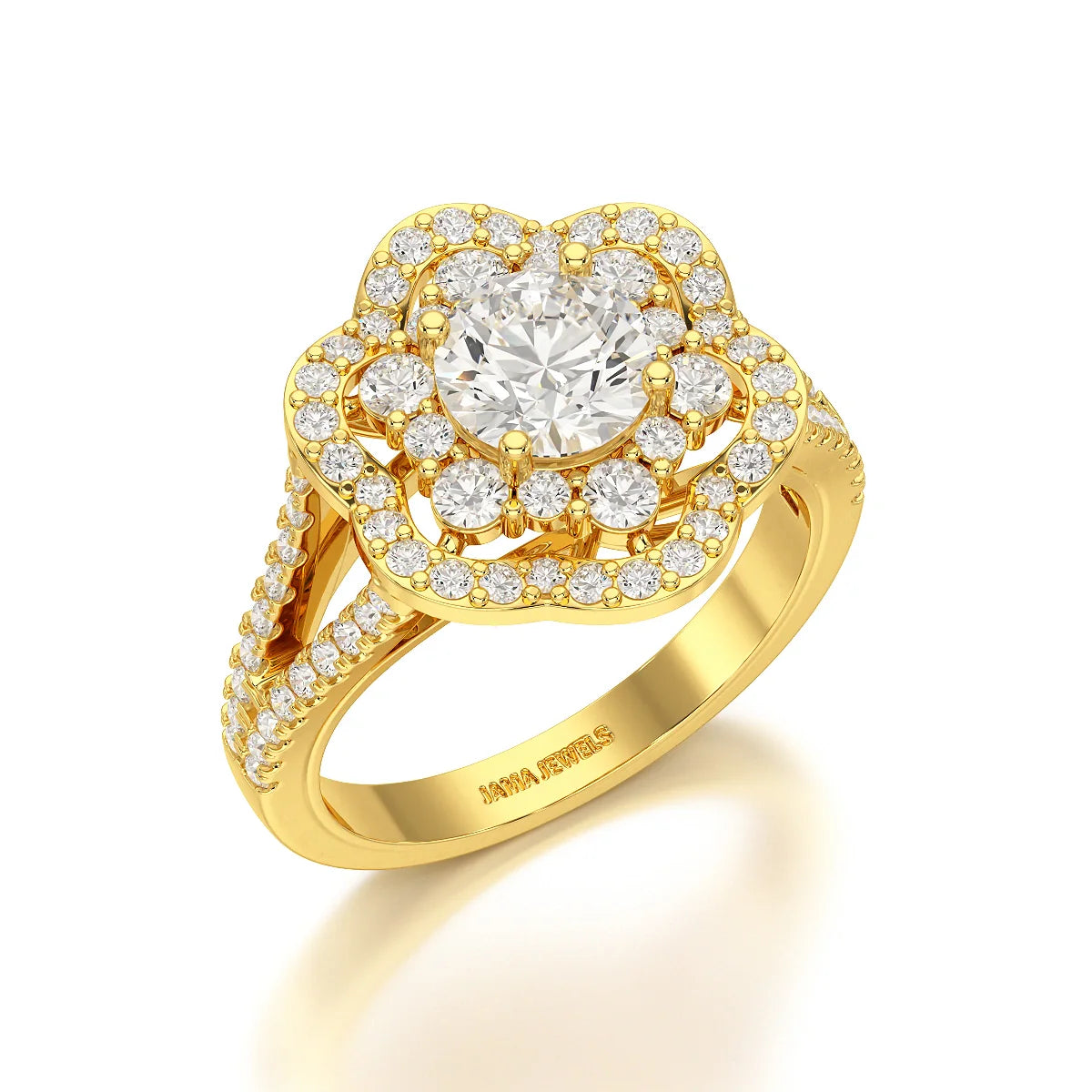 1.92 CT Round Cut Flower Shape Lab Diamond Ring