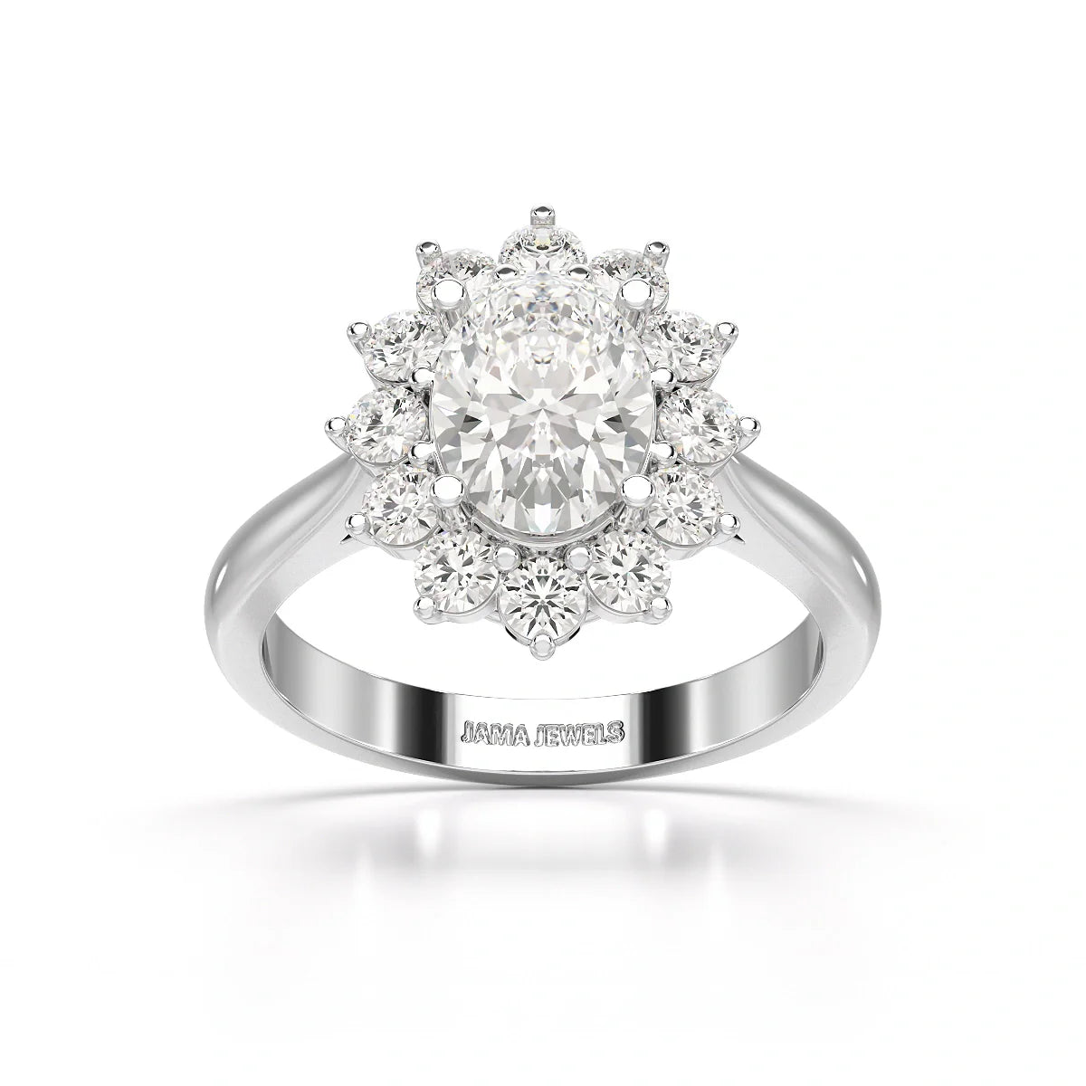 2.12 CT Oval Cut Halo Lab Diamond Ring