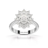 2.12 CT Oval Cut Halo Lab Diamond Ring