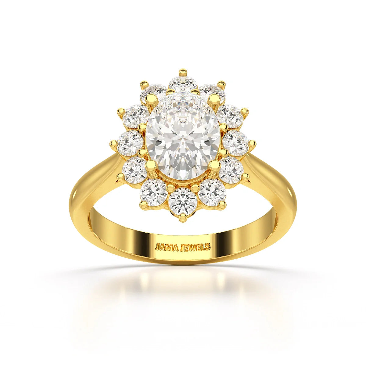 2.12 CT Oval Cut Halo Lab Diamond Ring