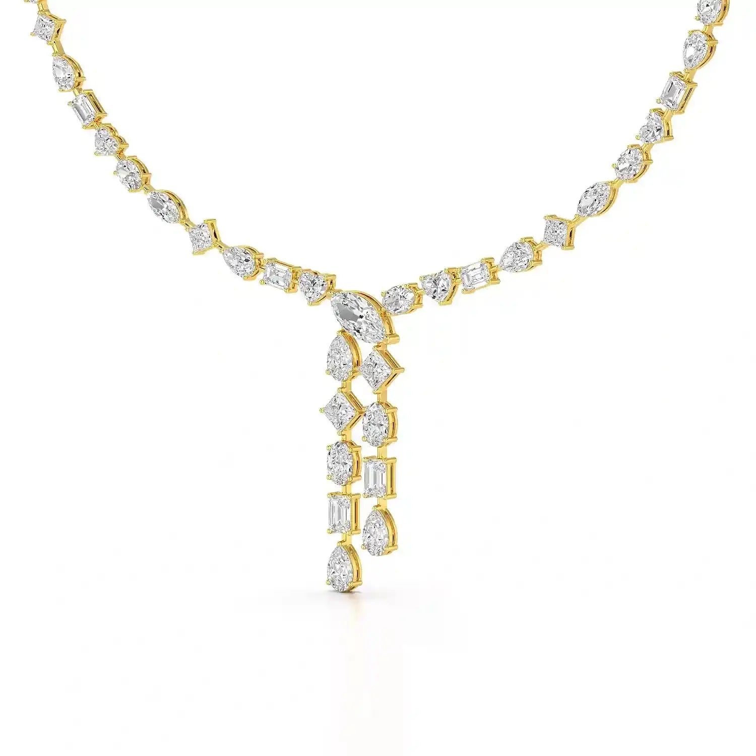 33.14 CT Lab Diamond Heart Cut Marquise Necklace Jama Jewels