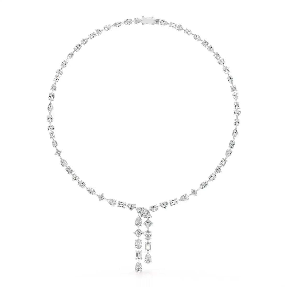 33.14 CT Lab Diamond Heart Cut Marquise Necklace Jama Jewels