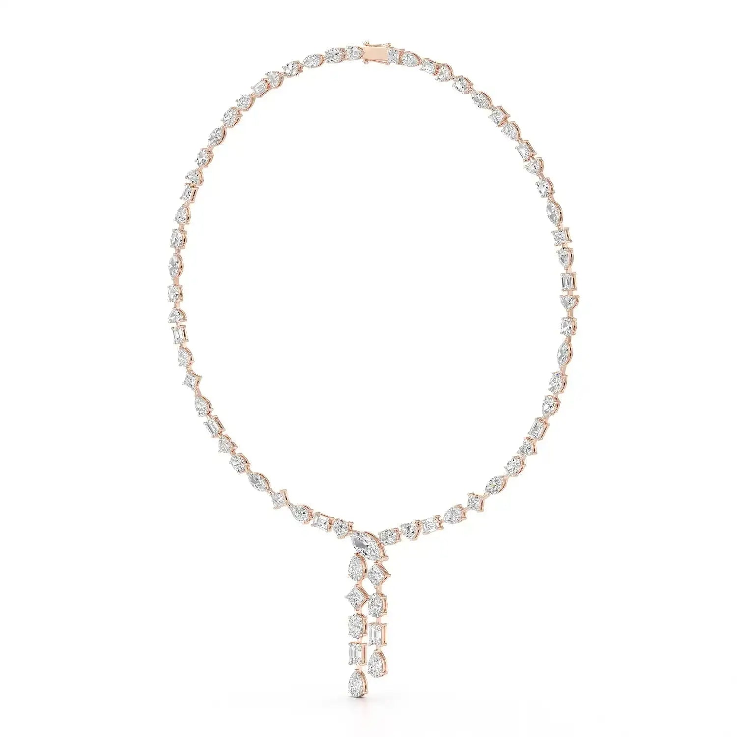 33.14 CT Lab Diamond Heart Cut Marquise Necklace Jama Jewels