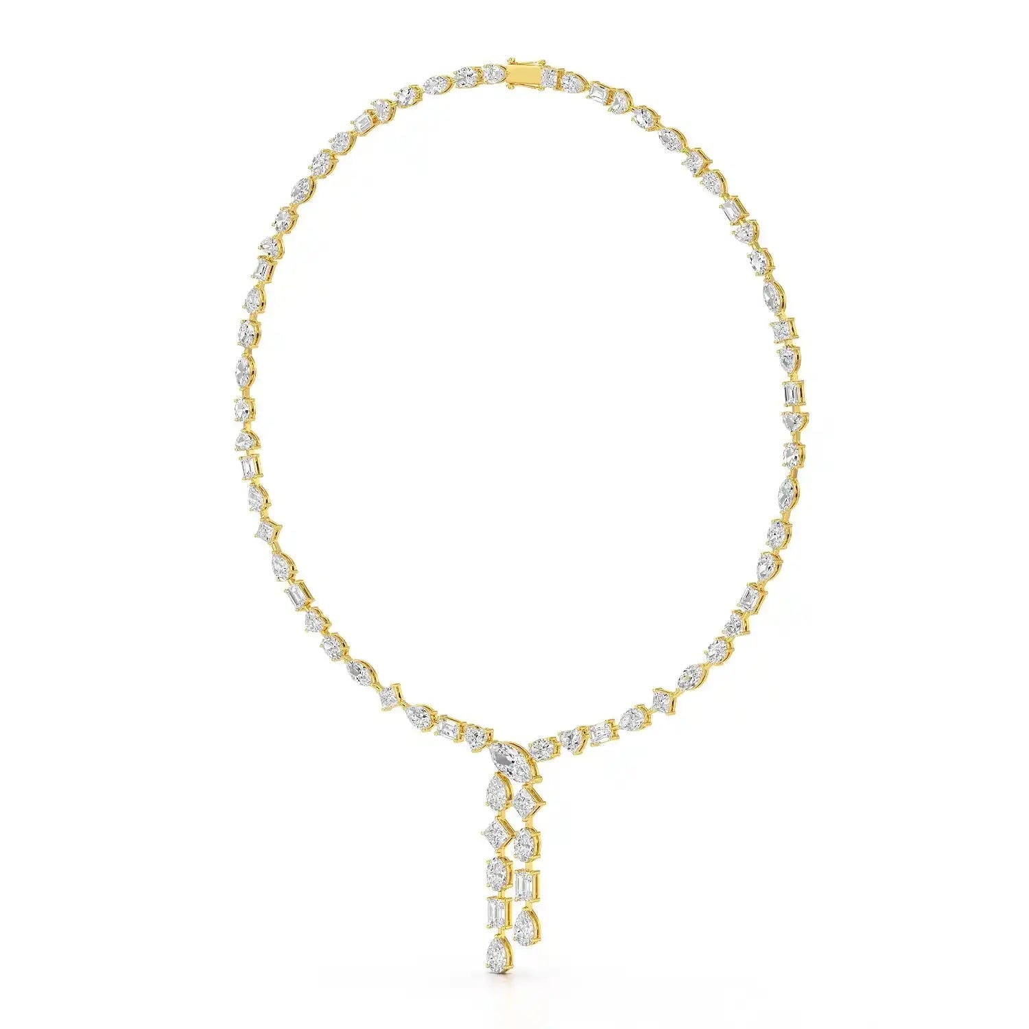33.14 CT Lab Diamond Heart Cut Marquise Necklace Jama Jewels
