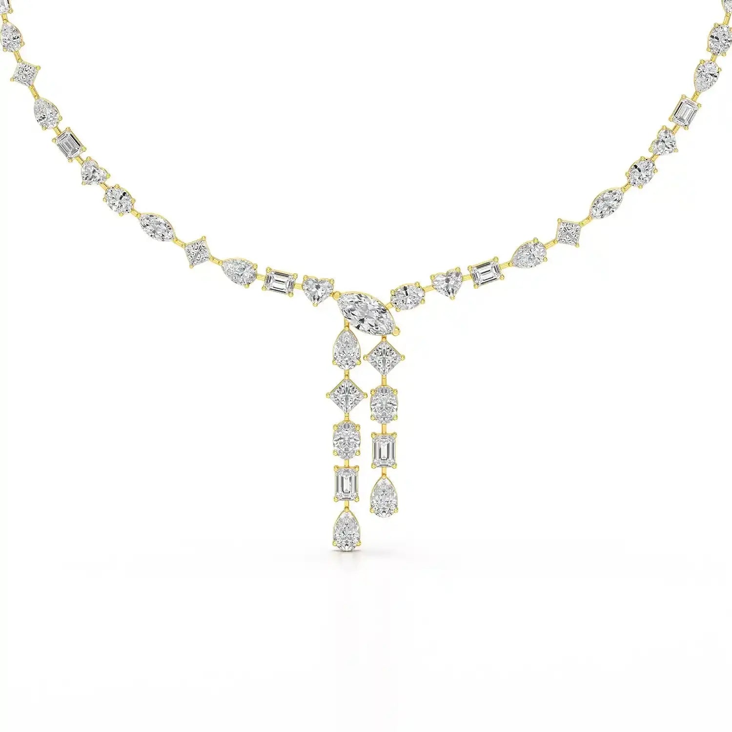 33.14 CT Lab Diamond Heart Cut Marquise Necklace Jama Jewels