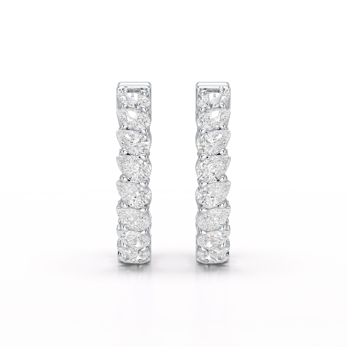 Pear Cut Lab Diamond Hoop Earrings