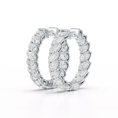 4.9 CT Pear Cut Lab Diamond Hoop Earrings Jama Jewels