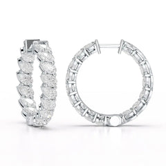 4.9 CT Pear Cut Lab Diamond Hoop Earrings Jama Jewels